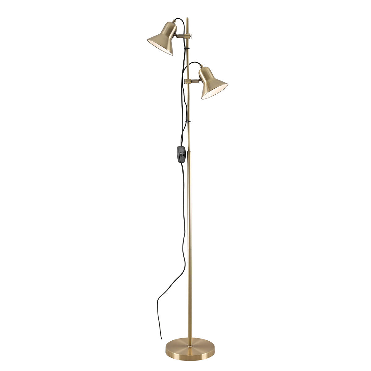 Corelli Antique Brass Adjustable Floor Lamp