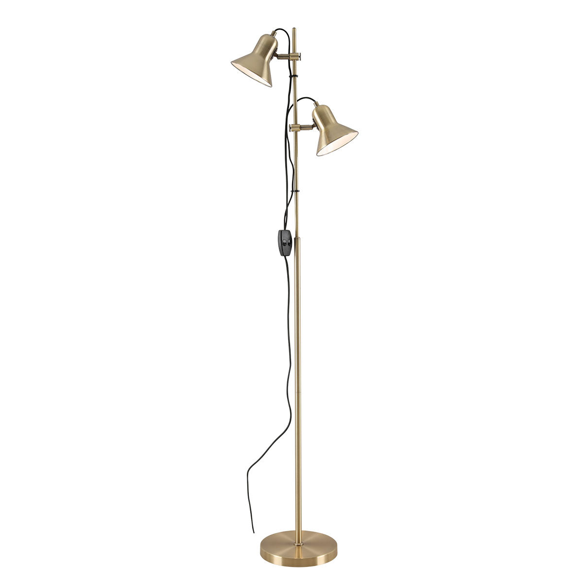 Corelli Antique Brass Adjustable Floor Lamp
