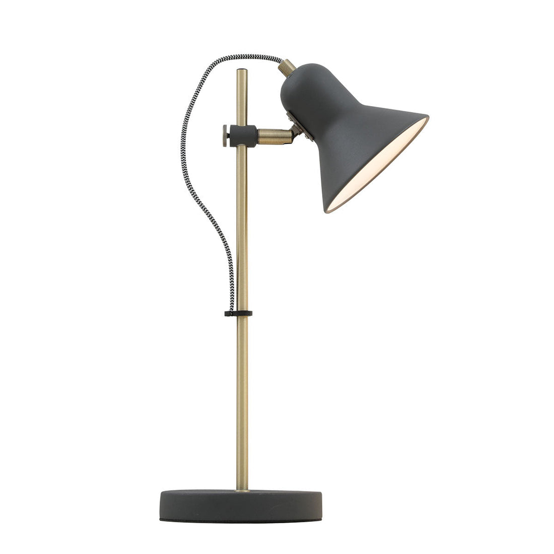 Corelli Dark Grey and Antique Brass Adjustable Table Lamp
