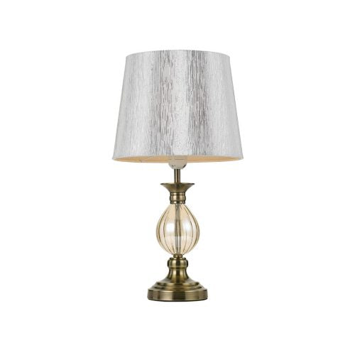 Crest Antique Brass Vintage Glass Base Table Lamp
