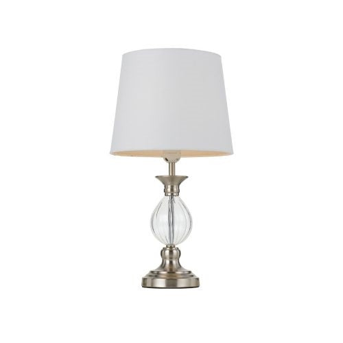 Crest Nickel Vintage Glass Base Table Lamp