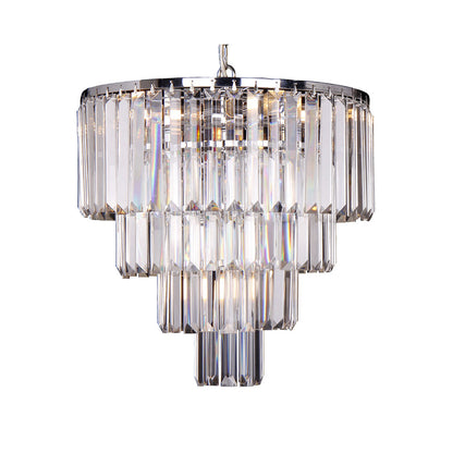 Celestial 4 Tier Chrome 5 Light Crystal Prism Chandelier Pendant