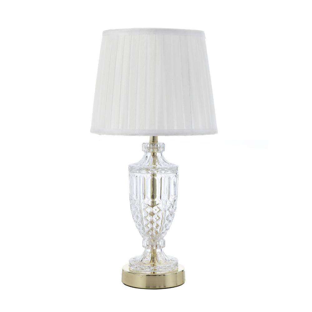 Debden Gold and Ivory Traditional Glass Table Lamp