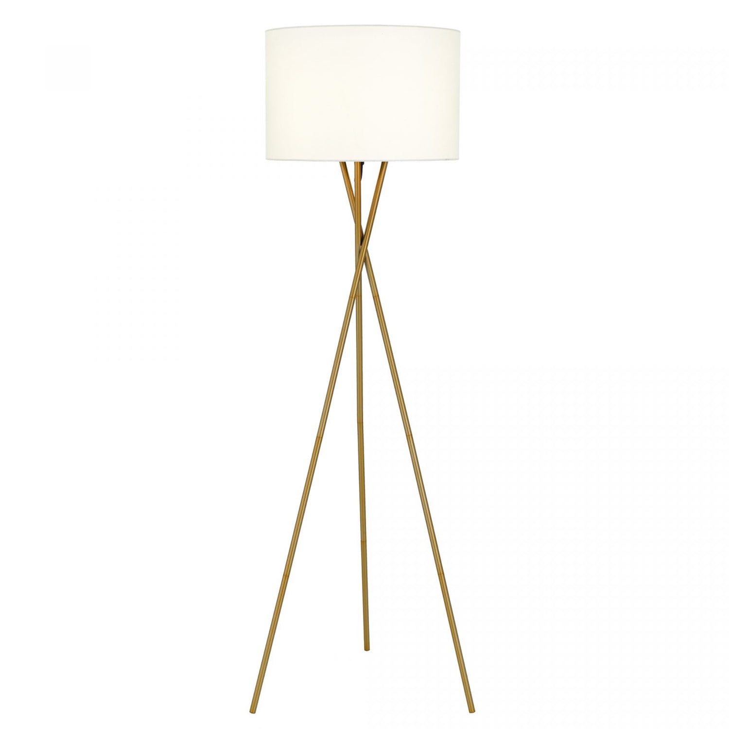 Denise Antique Gold with Ivory Shade Modern Tripod Floor Lamp