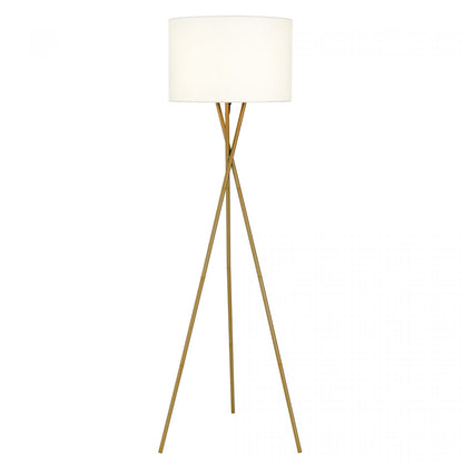 Denise Antique Gold with Ivory Shade Modern Tripod Floor Lamp