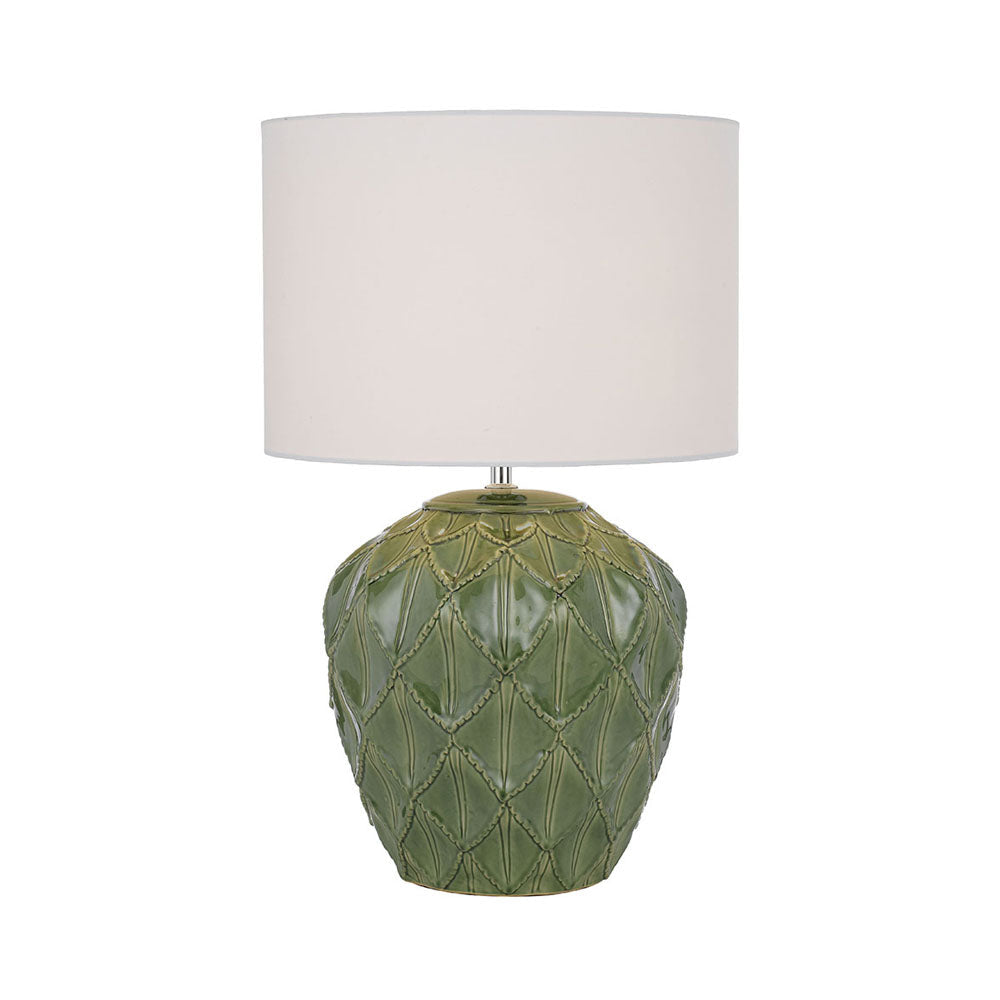 Diaz Green and White Ceramic Table Lamp