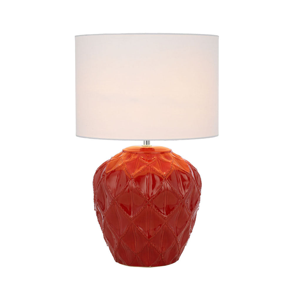 Diaz Red and White Ceramic Table Lamp