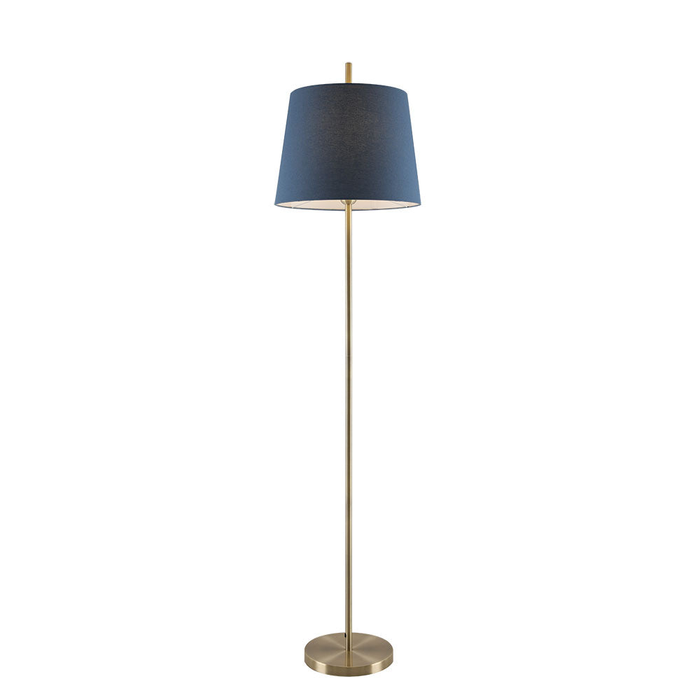 Dior Antique Brass and Blue Modern Elegant Floor Lamp