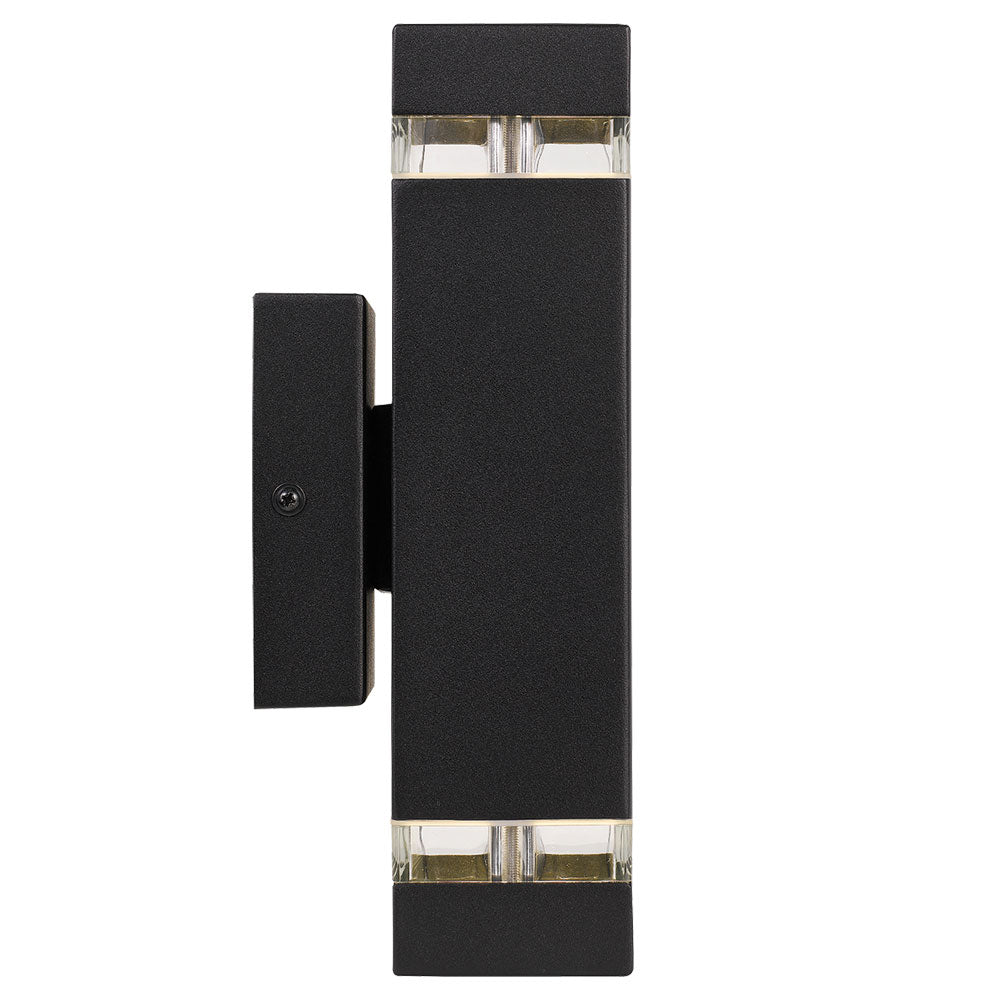 Dixon 2 Light Up/Down Black Overlight Pillar Exterior