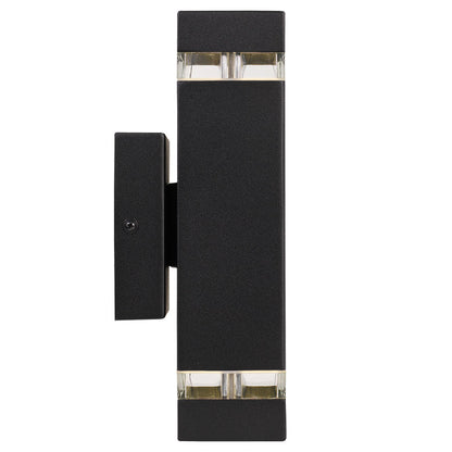 Dixon 2 Light Up/Down Black Overlight Pillar Exterior
