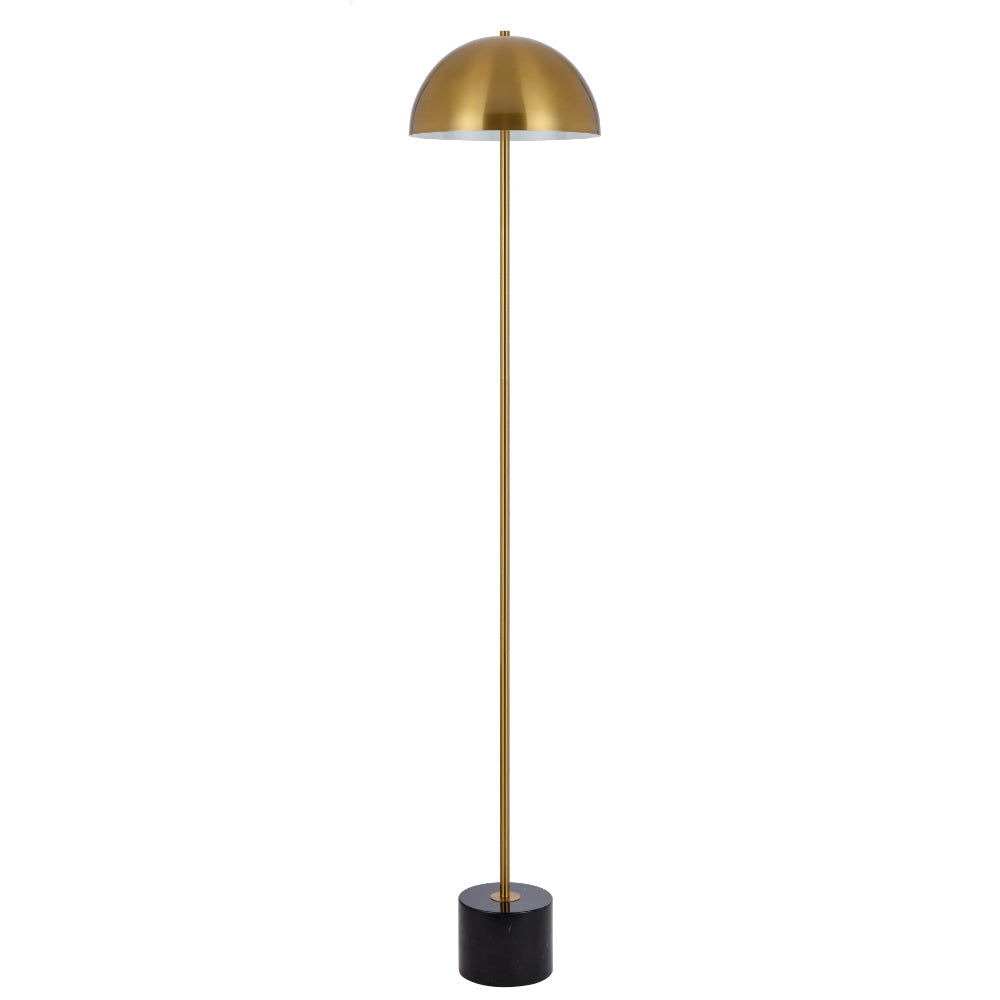 Domez Black Marble and Antique Gold Modern Floor Lamp