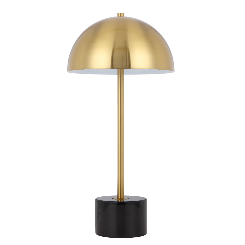 Domez Black Marble and Antique Gold Modern Table Lamp