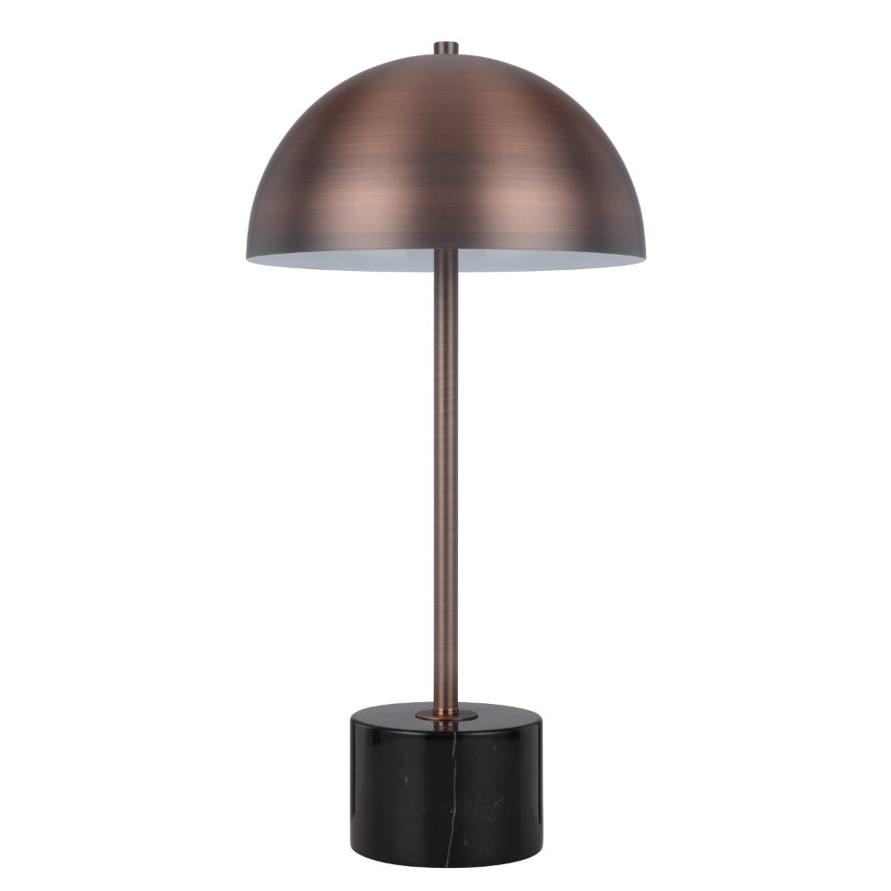 Domez Black Marble and Bronze Modern Table Lamp