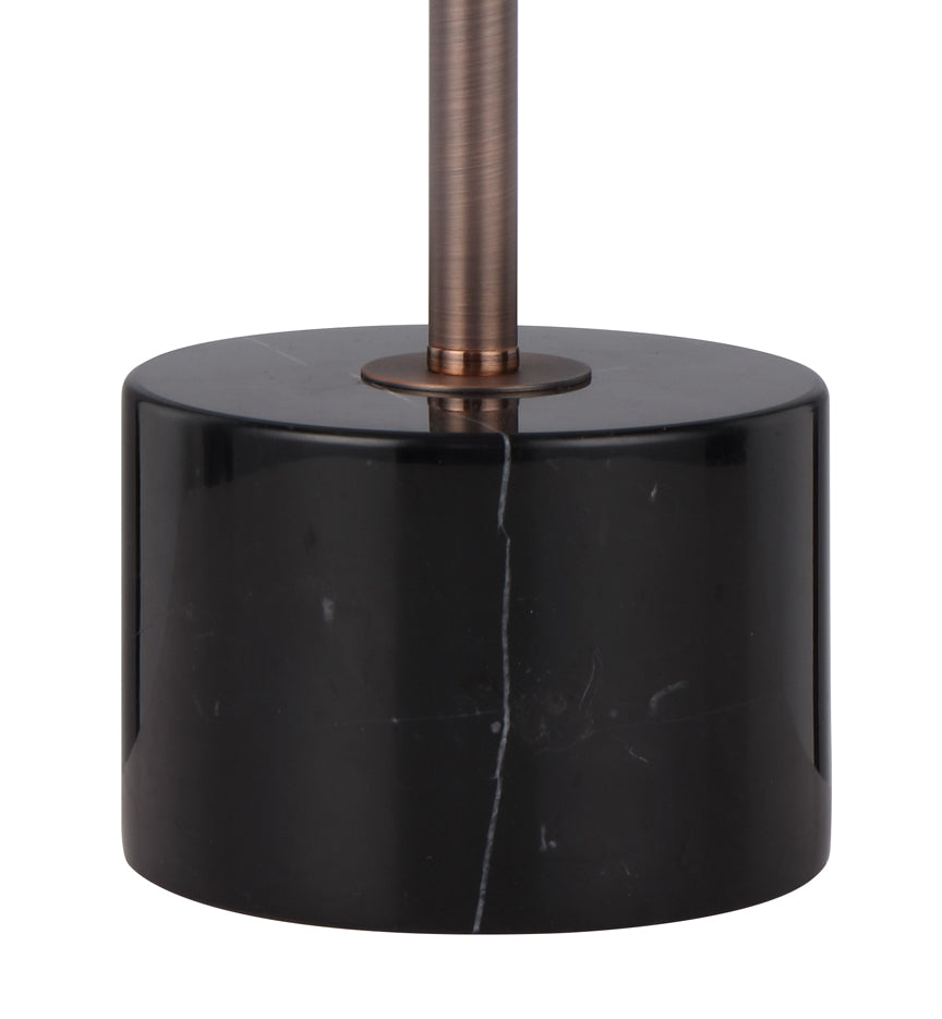 Domez Black Marble and Bronze Modern Table Lamp