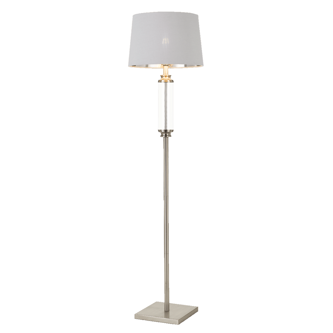 Dorcel Nickel and Clear Traditional Floor Lamp