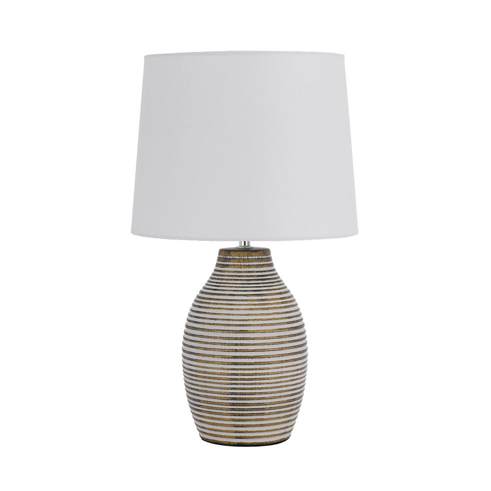 Earth Bronze and White Ceramic Table Lamp