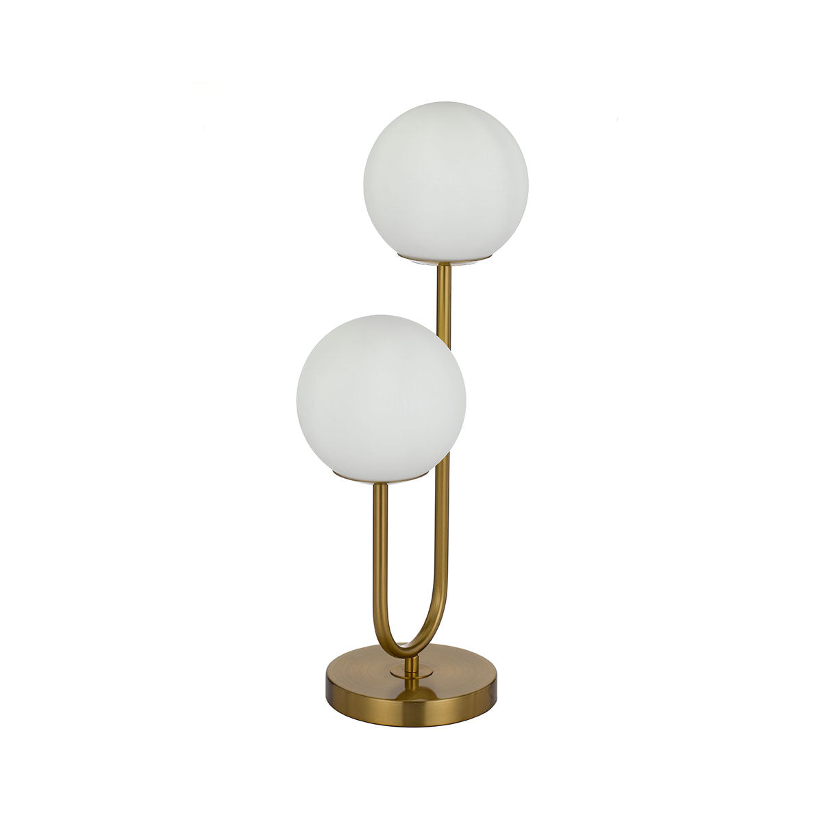 Eterna 2 Light Antique Gold with Opal Glass Table Lamp