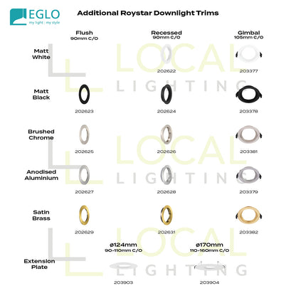 Roystar 12wt Recessed Tri-colour LED downlight White