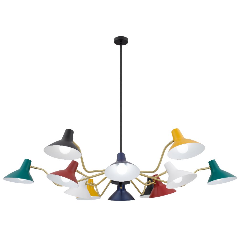 Farbon 12 Light Multi-Colour Mid-Century Modern Pendant