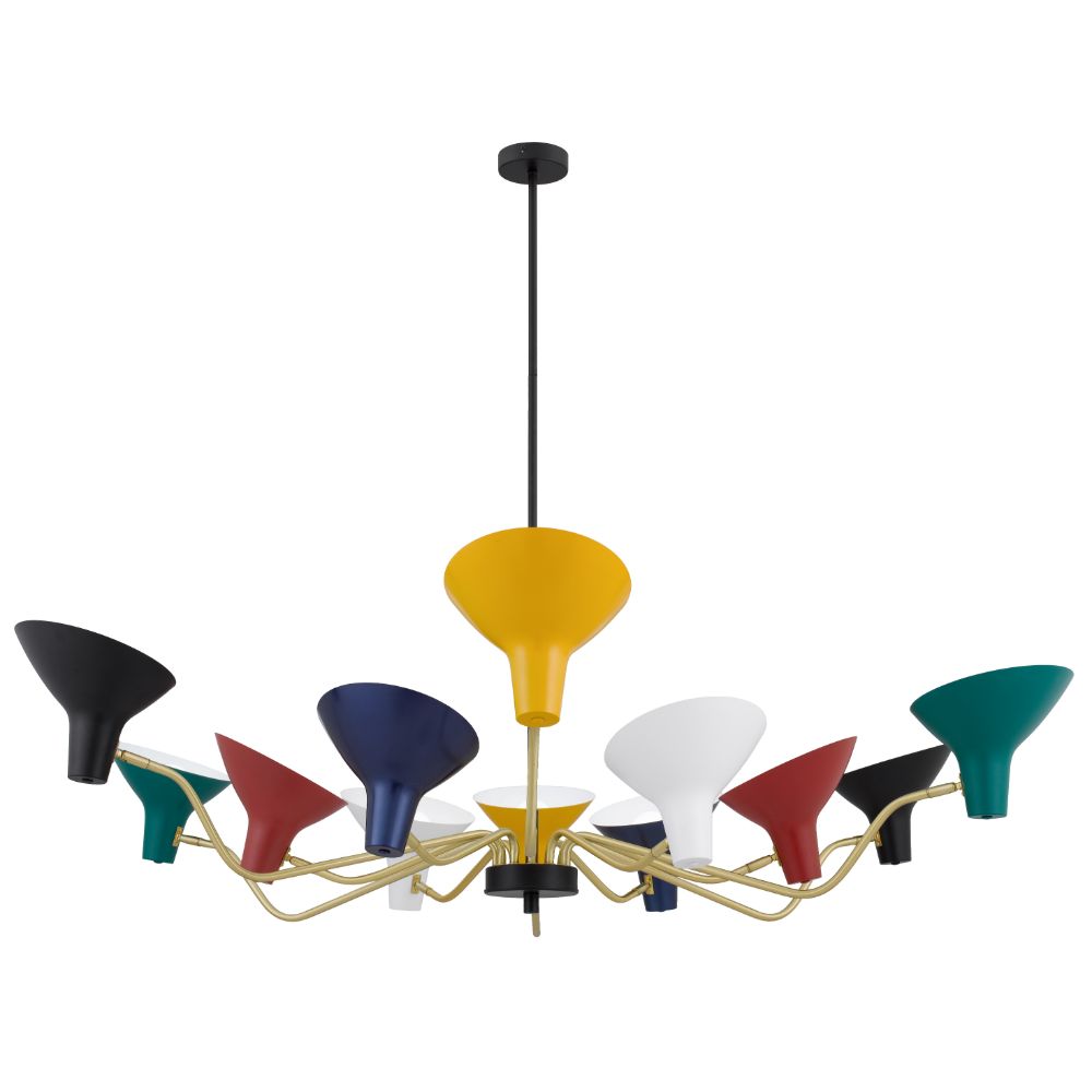 Farbon 12 Light Multi-Colour Mid-Century Modern Pendant