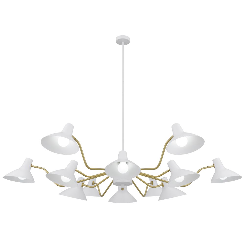 Farbon 12 Light White Mid-Century Modern Pendant