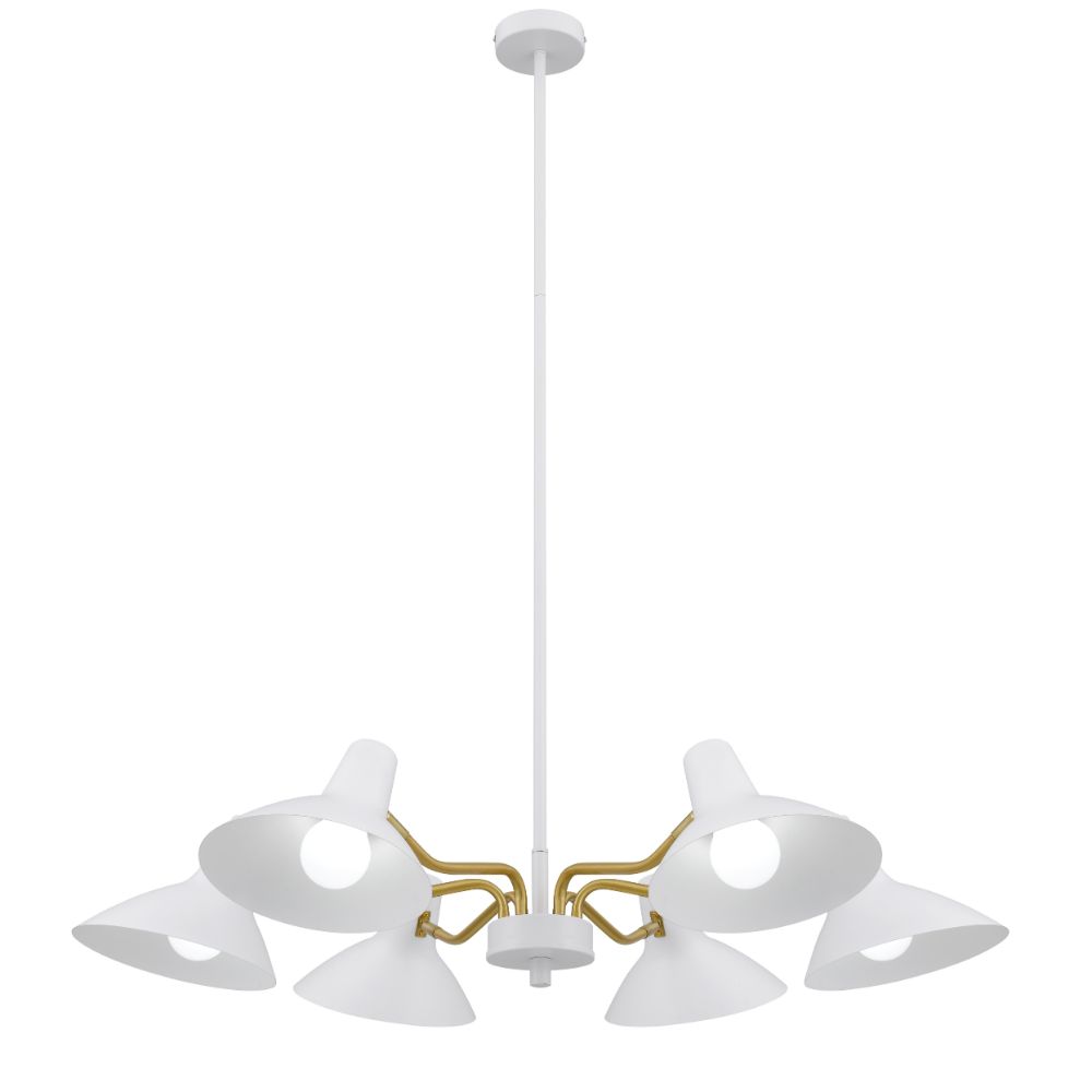 Farbon 6 Light White Mid-Century Modern Pendant