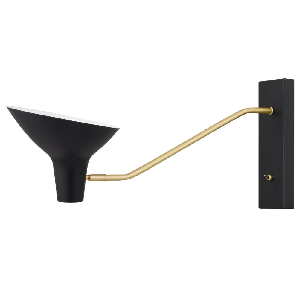 Farbon Long Black Mid-Century Modern Wall Light
