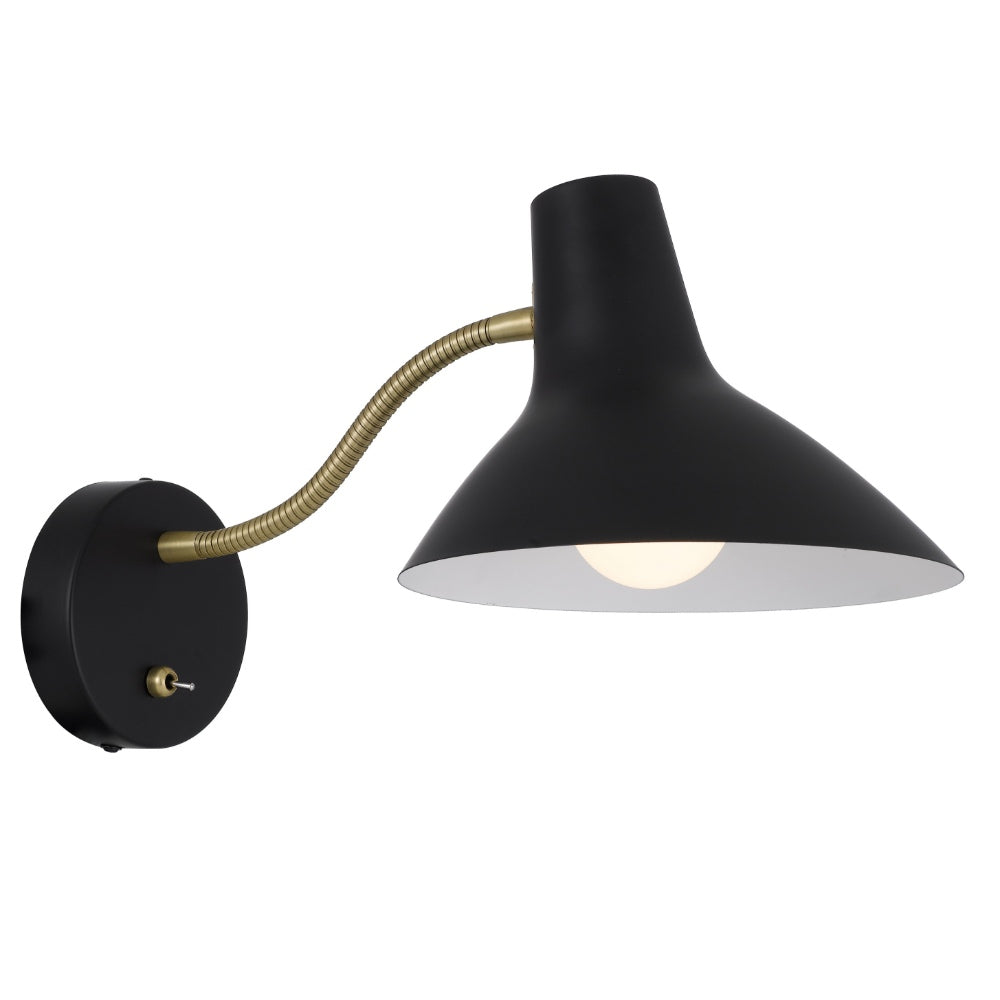 Farbon Short Black Mid-Century Modern Wall Light