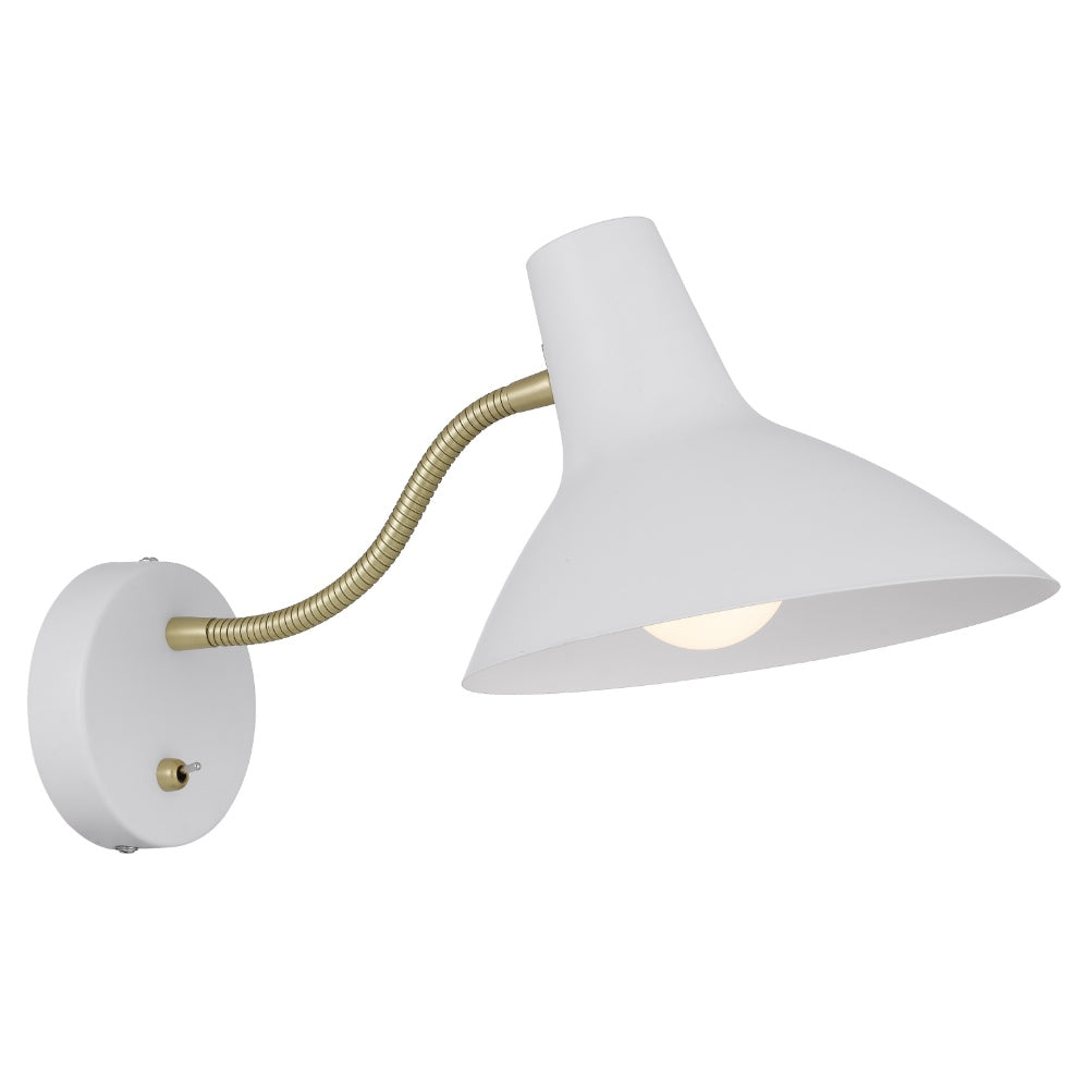 Farbon Short White Mid-Century Modern Wall Light