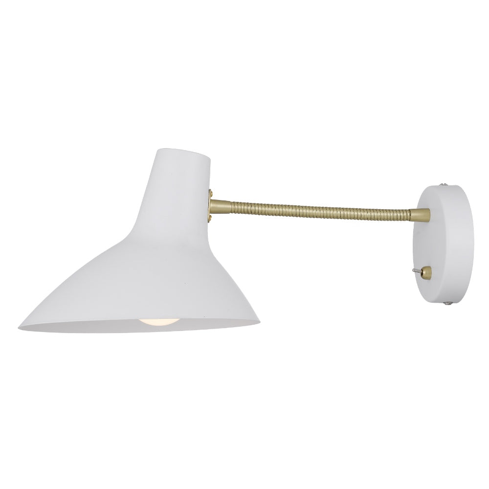 Farbon Short White Mid-Century Modern Wall Light
