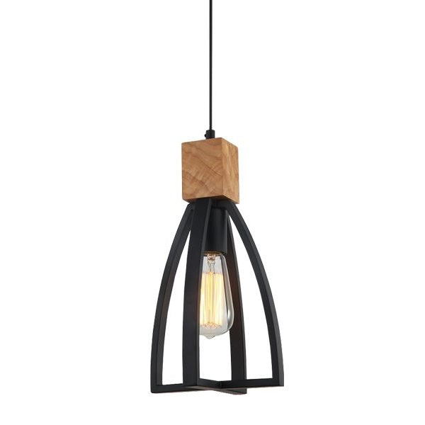 FARO1 Black Convex Cone Metal Frame Pendant