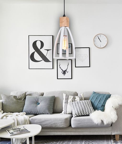 FARO2 White Convex Cone Metal Frame Pendant