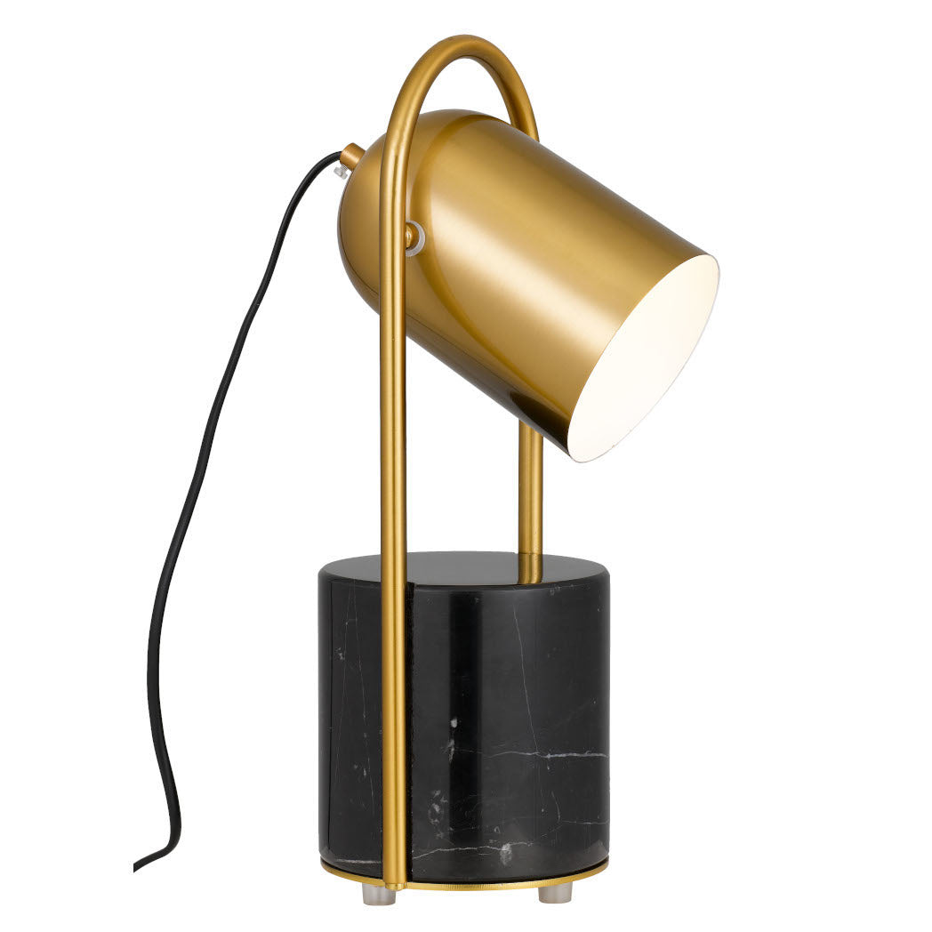 Fidel Black Marble and Antique Gold Adjustable Table Lamp
