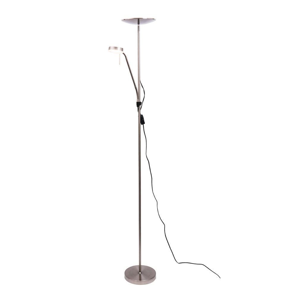 Georgia Brushed Chrome Mother and Child LED Floor Lamp