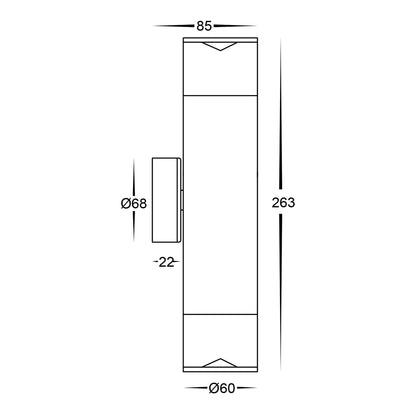 Highlite Titanium Conal Split Reflector Tri Colour Pillar Exterior