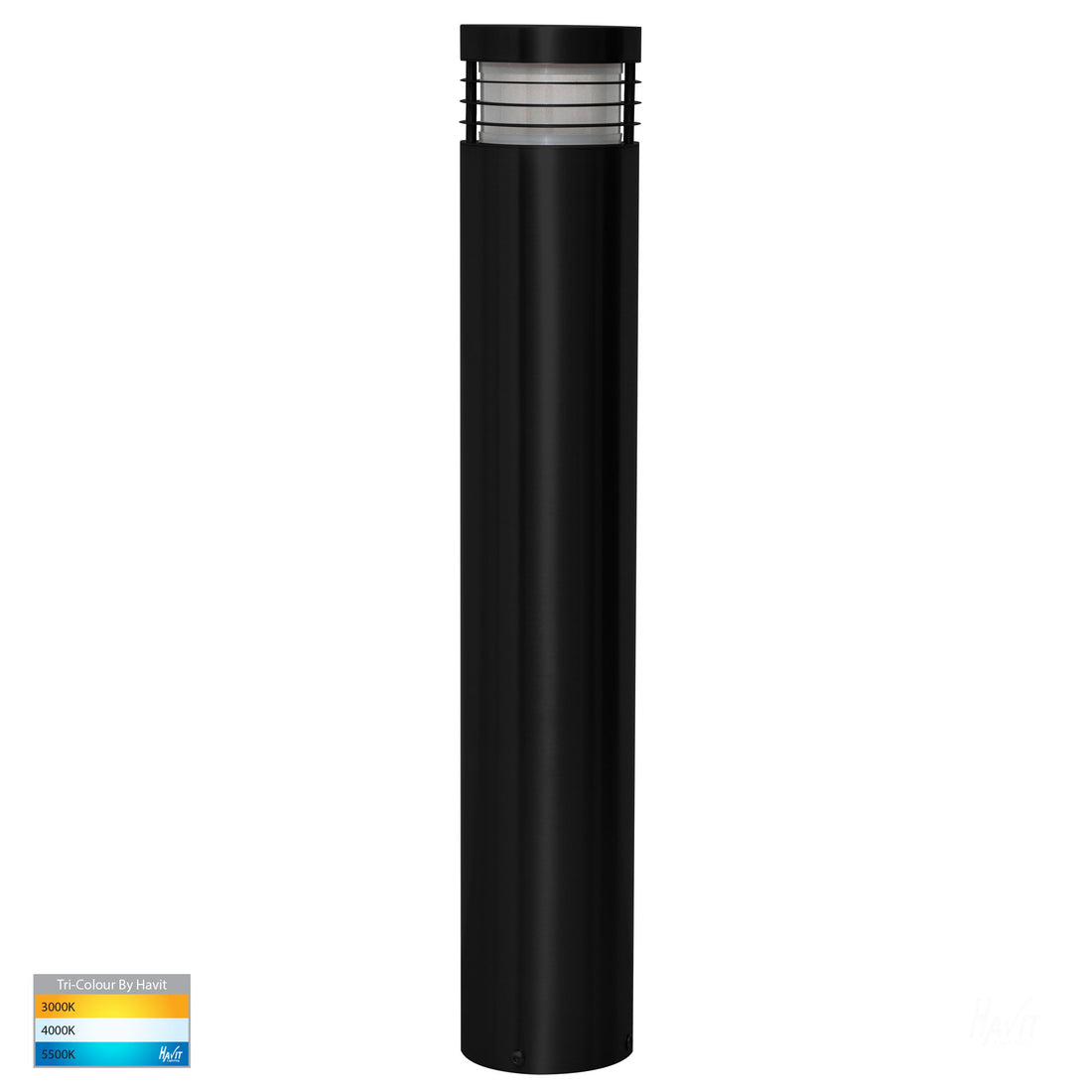 Maxi 600mm Tri-Colour Black Ripple Fin Bollard