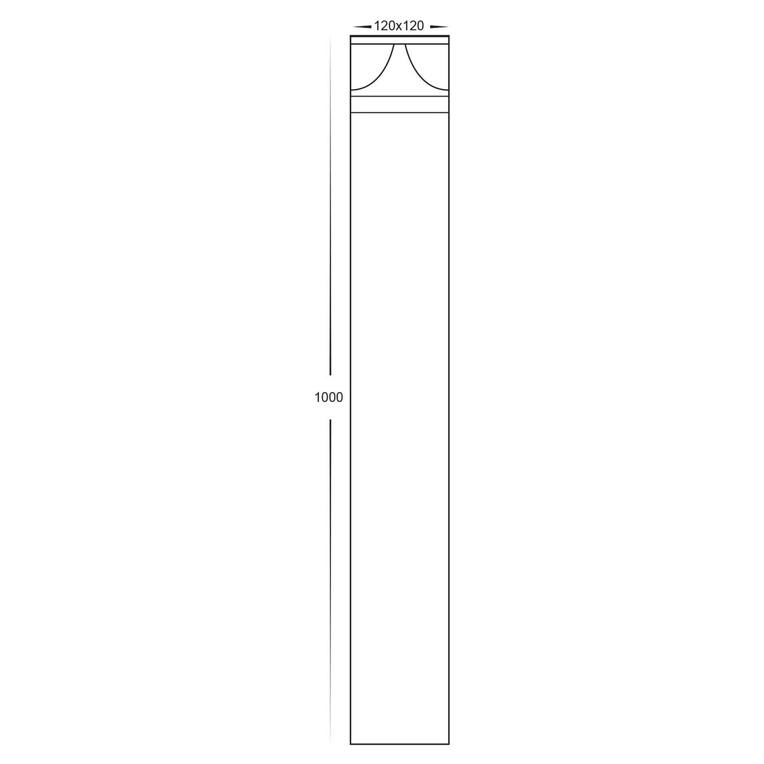 Divad 1000mm Tri-colour Conal Split Diffuser Bollard