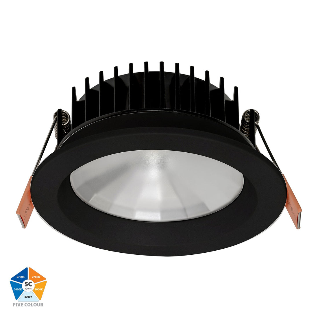 Ora 13w 90mm 5-Colour Recessed LED Downlight Black