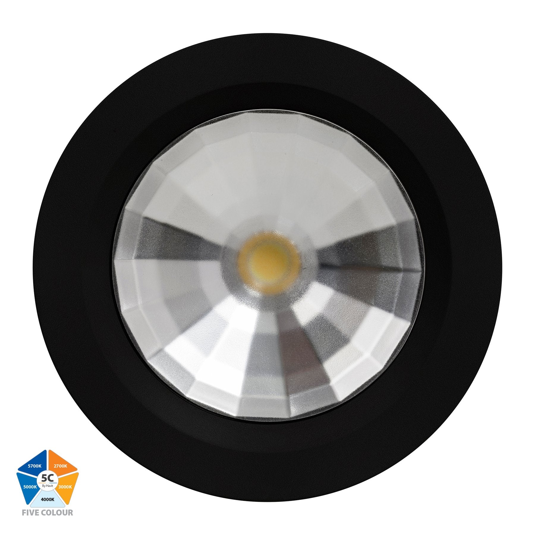 Ora 13w 90mm 5-Colour Recessed LED Downlight Black