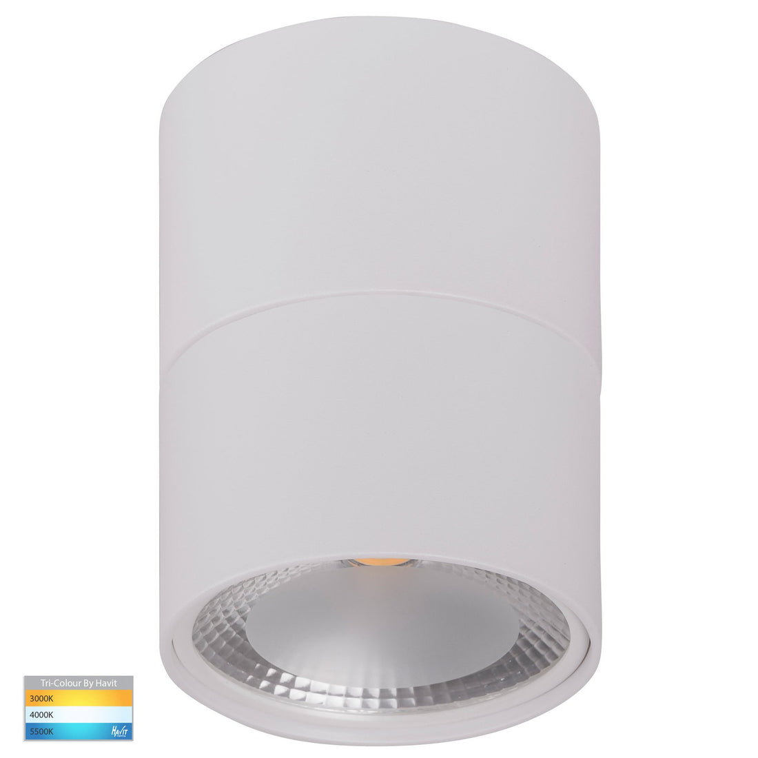 Nella 12w Tall White Tri-Colour LED Surface Mounted Downlight