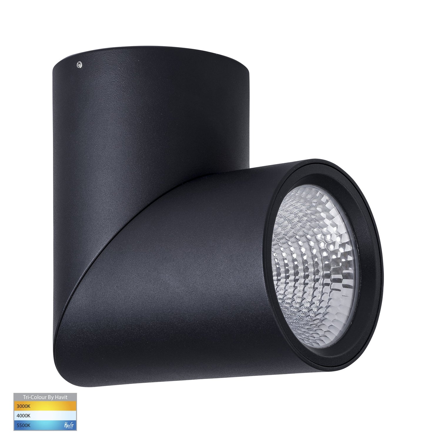 Nella 24w Rotatable Black Tri-Colour LED Surface Mounted Downlight