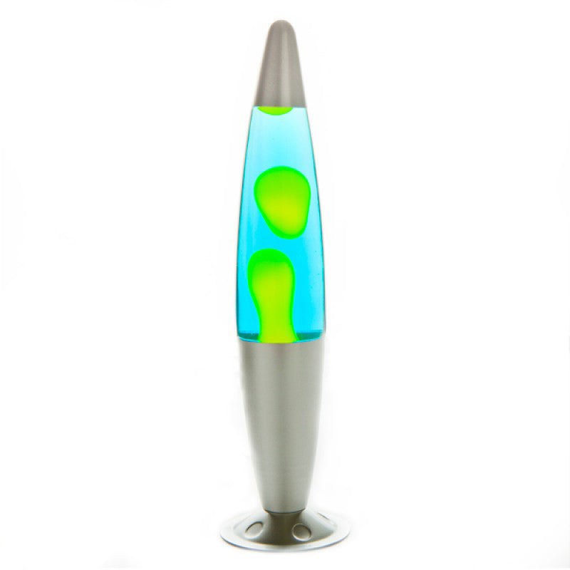Yellow and Blue with Silver Peace Lava Lamp