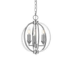 Kendall 3 Light Sphere Pendant Chrome