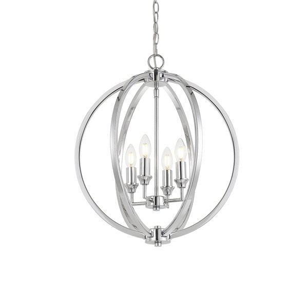 Kendall 4 Light Sphere Pendant Chrome