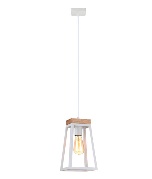 LANTERNA2 White Trapezium Metal Frame Pendant