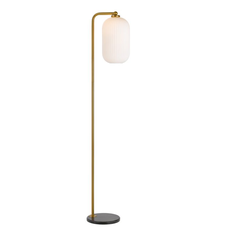 Lark Antique Gold and Opal Studio Floor Lamp