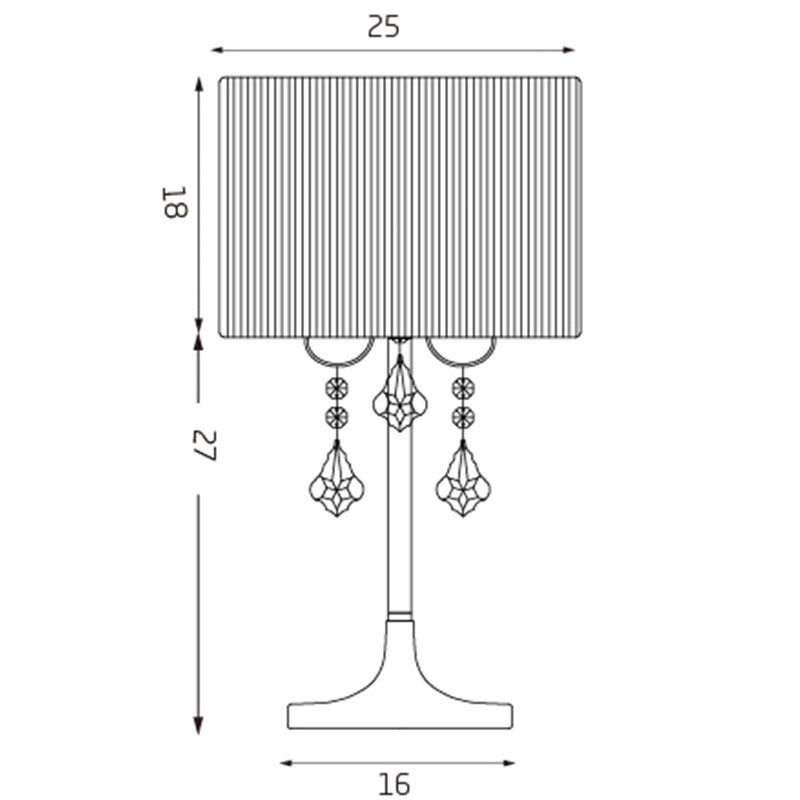 Paris White Fabric String Shade with Chrome Traditional Table Lamp