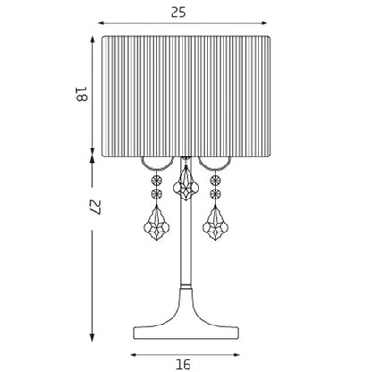 Paris Black Fabric String Shade with Chrome Traditional Table Lamp