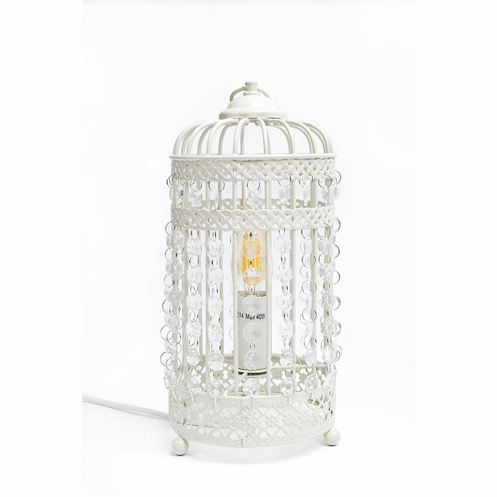 Harmony White cage Modern Table Lamp