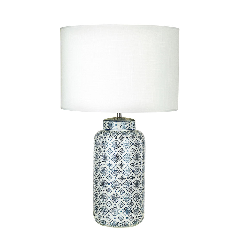 Afra Blue and White Ceramic Traditional Table Lamp